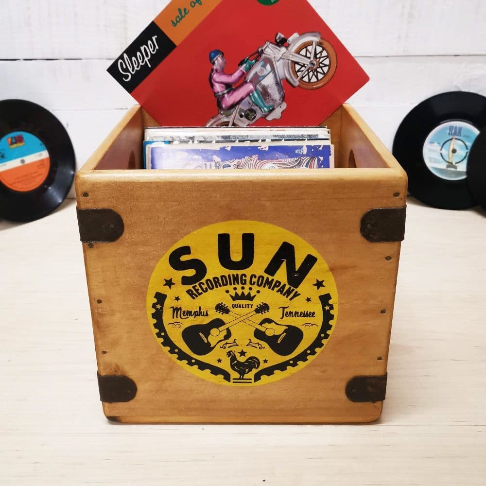 Sun 7" Record Box Vintage Vinyl Crate PRE-ORDER