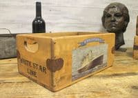 Titanic White Star Line Vintage Wooden Storage Crate & Box
