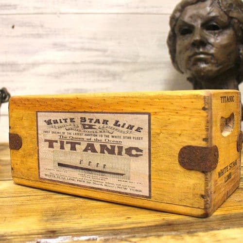 Titanic White Star Line Vintage Wooden Storage Crate & Box