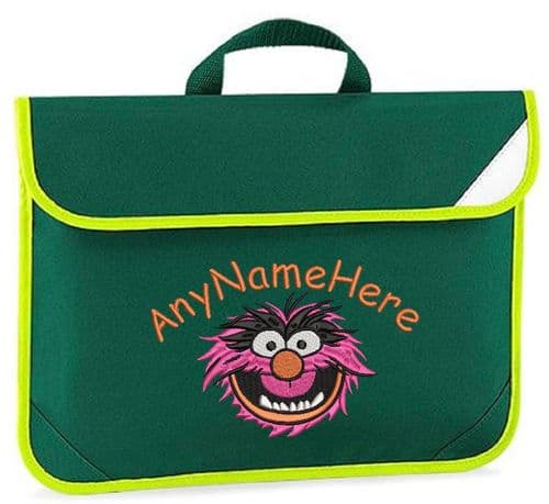 ANIMAL Character (from Muppet Show) Book bag - available in choice of 6 colours Personalised
