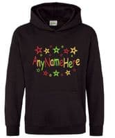 Bright Star Boys design Personalised Childs Embroidered Hoodie with any name.