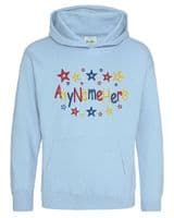 Bright Star Boys design Personalised Childs Embroidered Hoodie with any name.