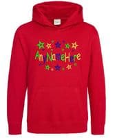 Bright Star Boys design Personalised Childs Embroidered Hoodie with any name.