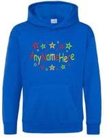 Bright Star Boys design Personalised Childs Embroidered Hoodie with any name.