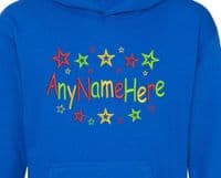 Bright Star Boys design Personalised Childs Embroidered Hoodie with any name.