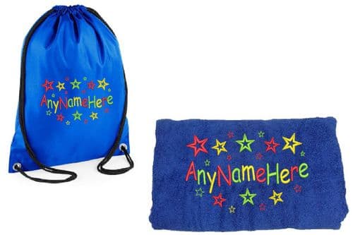 Bright Star design Swim bag and Towel set.