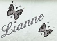 Butterfly & hearts design White Towel sets or available individually Embroidered & Personalised