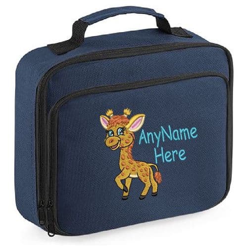 Cute Giraffe design Lunch bag with any name embroidered