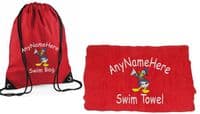 Donald Duck Swim bag and towel set.