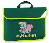 DUMBO Elephant design Book bag / Reading Folder - available in choice of 5 colours.  Personalised.