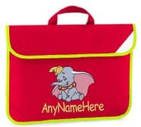 DUMBO Elephant design Book bag / Reading Folder - available in choice of 5 colours.  Personalised.