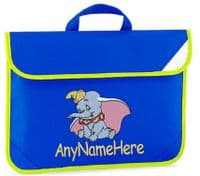 DUMBO Elephant design Book bag / Reading Folder - available in choice of 5 colours.  Personalised.