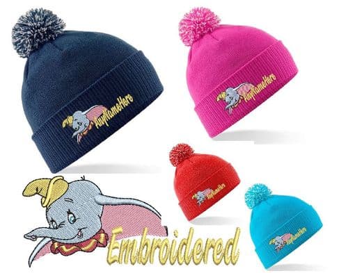 Dumbo Elephant Personalised Bobble Hat Size Junior