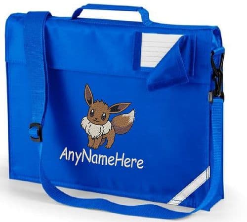 Evee Embroidered book bag with shoulder strap. Personalised with and name.