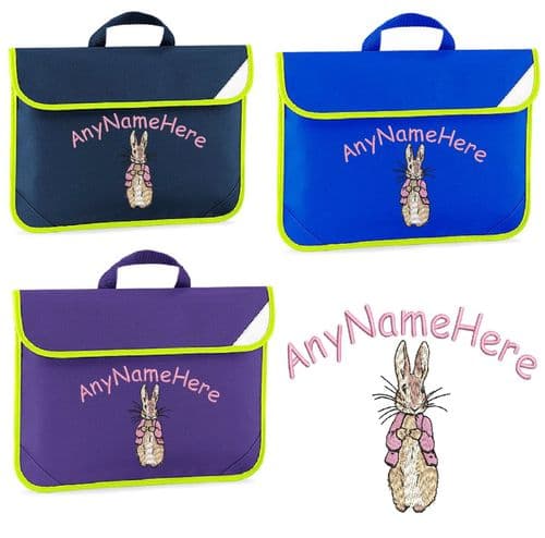 Flopsy Bunny Character Book bag - available in choice of 5 colours Personalised