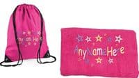 Girls Random Star design Swim bag and Towel set.