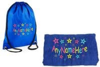 Girls Random Star design Swim bag and Towel set.