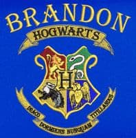 Harry Potter Hogwarts design Book bag - available in choice of 5 colours.  Personalised.