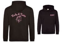 Horse design  Embroidered Equestrian Hoodie with Owner & Horse Name Personalised.