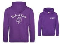 Horse design  Embroidered Equestrian Hoodie with Owner & Horse Name Personalised.