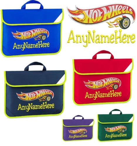 Hot Wheels design Book bag - available in choice of 5  colours  Personalised.