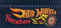 HOT WHEELS DESIGN WINTER KIDS BOBBLE HAT PERSONALISED EMBROIDERED WITH NAME!