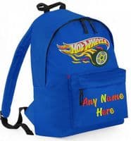 HOT WHEELS embroidered design Rucksack/Backpack with any name