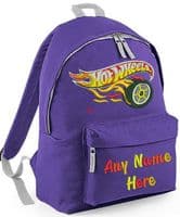 HOT WHEELS embroidered design Rucksack/Backpack with any name