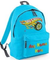 HOT WHEELS embroidered design Rucksack/Backpack with any name