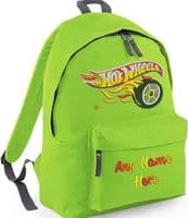 HOT WHEELS embroidered design Rucksack/Backpack with any name