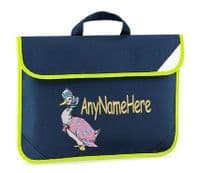 Jemima Puddle Duck design Book bag / Reading Folder available in choice of 5 colours  Personalised.