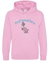 Jemima Puddle Duck  Personalised Girls Embroidered Hoodie with any name.
