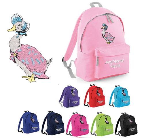 JEMIMA PUDDLE DUCK RUCKSACK/BACK PACK WITH ANY NAME