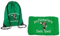 Minnie Mouse Swim bag and towel set.