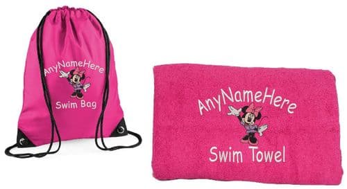 Minnie Mouse Swim bag and towel set.