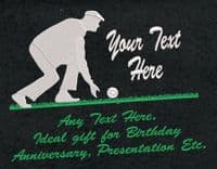 PERSONALISED CROWN GREEN BOWLING TOWEL EMBROIDERED, PRESENTATION GIFT, ANY TEXT.