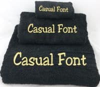 Personalised Embroidered Black Towel set.  Choice of Bale size.  With any Name .