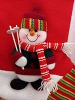 Personalised Embroidered Christmas stocking. 3 design choices Santa, Snowman or Reindeer.