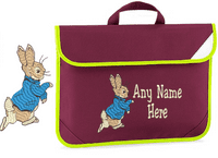 Peter Rabbit design Book bag - available in choice of 5 colours Personalised