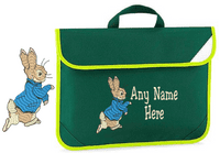 Peter Rabbit design Book bag - available in choice of 5 colours Personalised