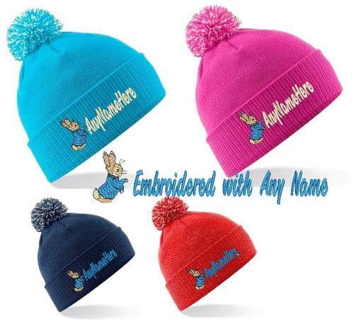Peter Rabbit Personalised Bobble Hat Size Junior