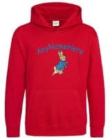 Peter Rabbit Personalised Childs Embroidered Hoodie with any name.