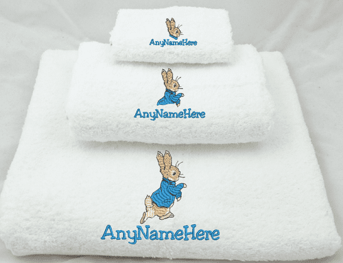 PETER RABBIT White Towel/s. Choice of Bale Size or Available as single Towel.