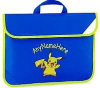 Pikachu (from Pokemon) design Book bag - available in choice of 5 colours.  Personalised.