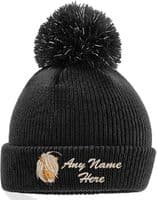 SHETLAND PONY DESIGN WINTER KIDS BOBBLE HAT PERSONALISED EMBROIDERED WITH NAME!