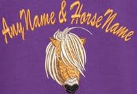 Shetland Pony Owner Embroidered Hoodie with Pony Name.