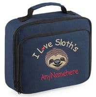 Sloth Design Lunch bag - Personalised with and Slogan, text, Name.