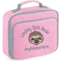 Sloth Design Lunch bag - Personalised with and Slogan, text, Name.