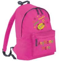 SPACE ROCKET & STARS IN BRIGHT COLOURS design Rucksack/Backpack with any name