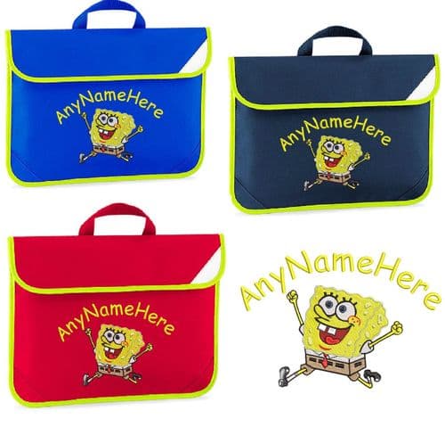 SPONGE BOB Character Book bag - available in choice of 5 colours Personalised